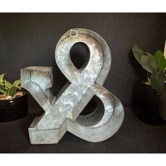 Galvanized Metal Ampersand Tabletop Decor By Better Homes & Gardens - Rustic Far - Picture 2 of 6